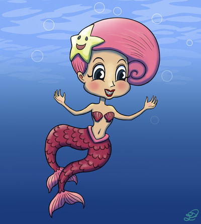 Original character design for "Mermay" challenge. Done in photoshop