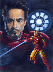 Iron Man portrait 

Acrylics and oil painting on Masonite board

