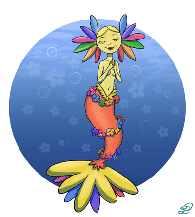 Original character design for "Mermay" challenge. Done in photoshop