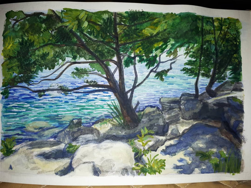 Port credit  on lake Ontario study

Watercolor and goauche. 